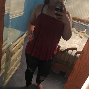 Maroon tank top (also comes in navy blue)